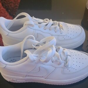 Boys Fresh White Air Force Ones Like New